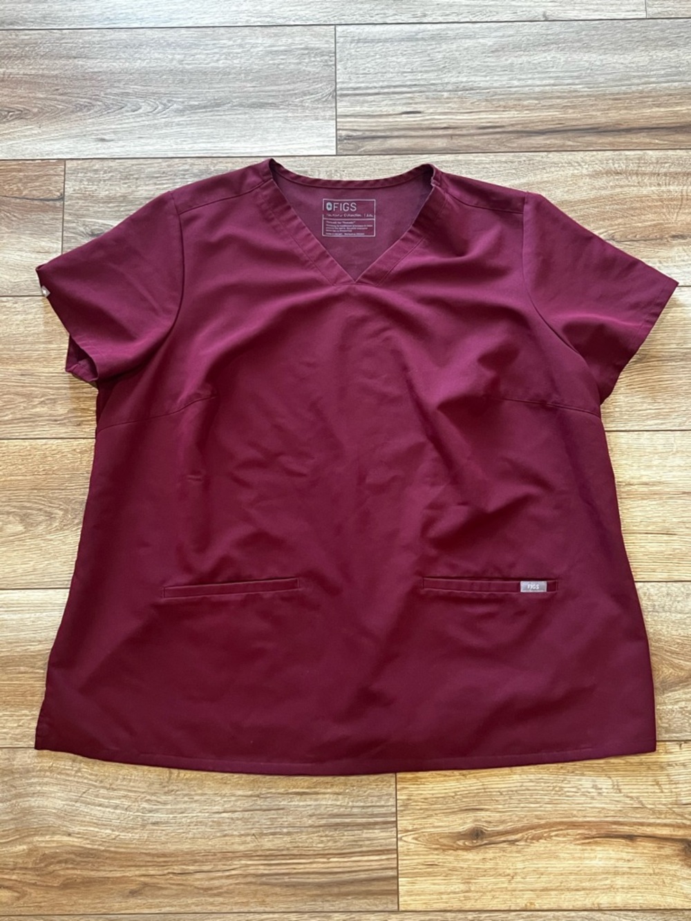 FIGS Women's Maroon Scrub Top Casma Style #1SW100002 Size 3XL